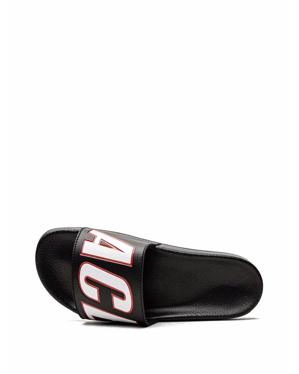 Palace Black Logo-Patch Rubber Slides for men