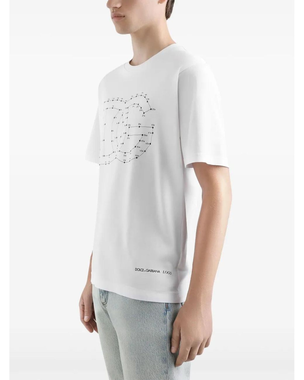 Dolce & Gabbana White Wool Crew Neck Sweater for men