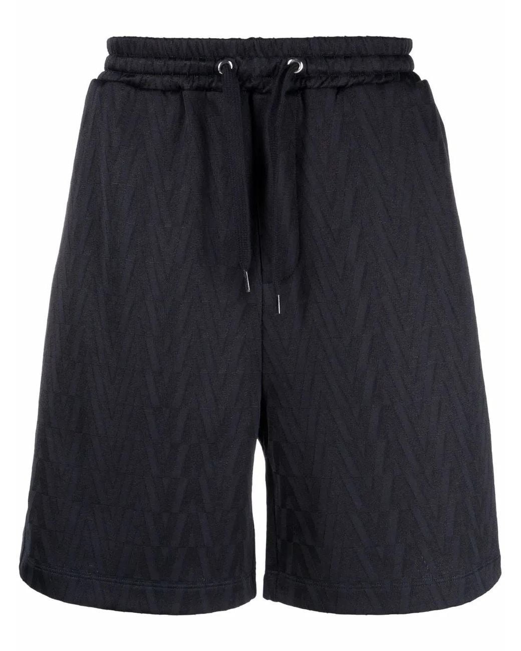 Valentino Garavani Blue Monogram Jersey Track Shorts for men