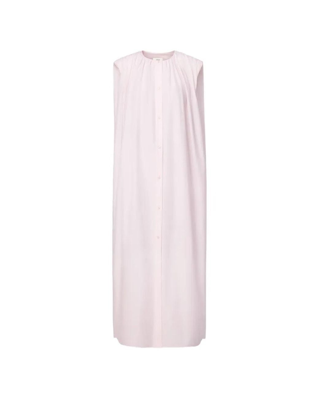 Loulou de Saison Pink Button-Fastening Midi Dress