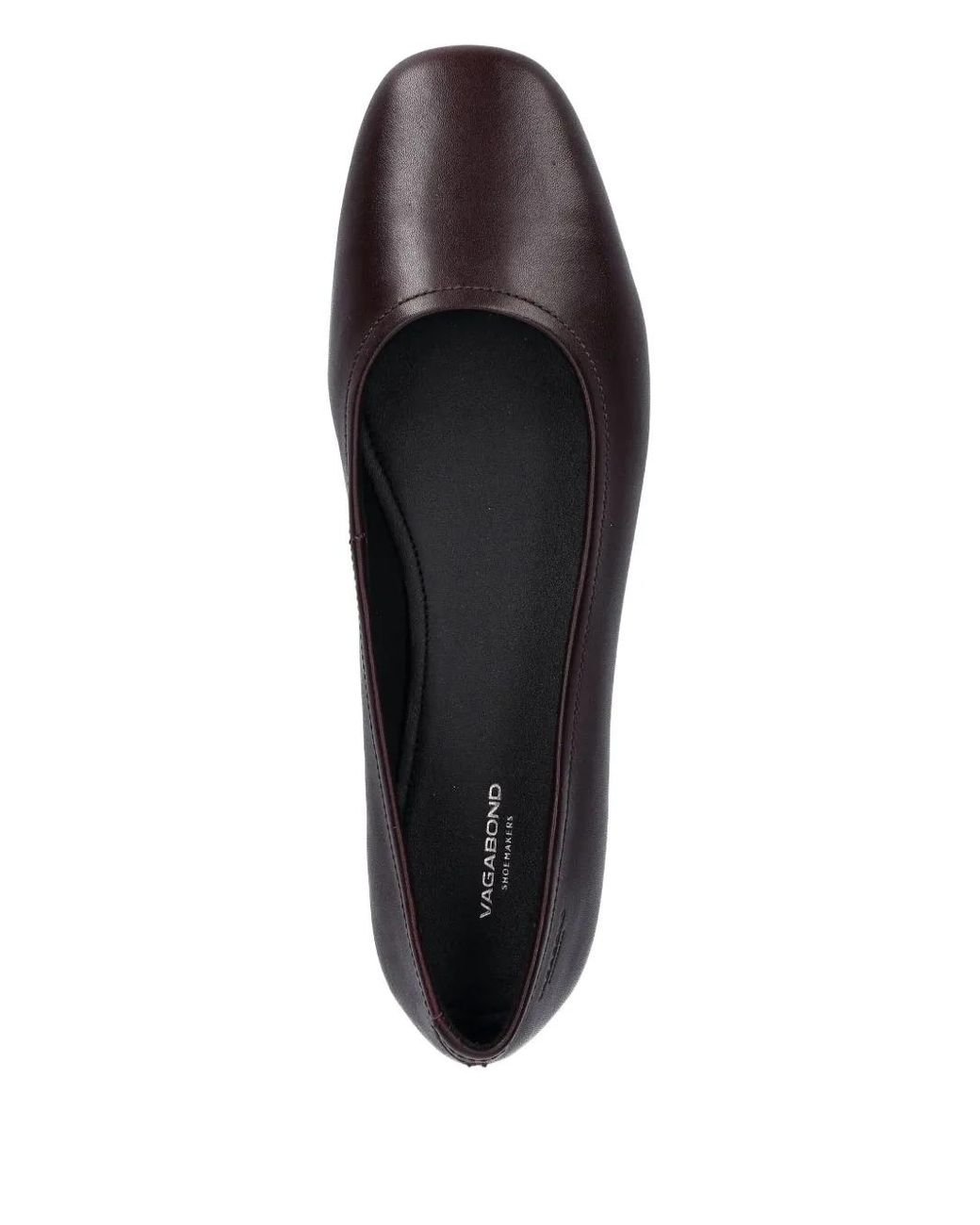 Vagabond Black Logo-Debossed Ballet Flats