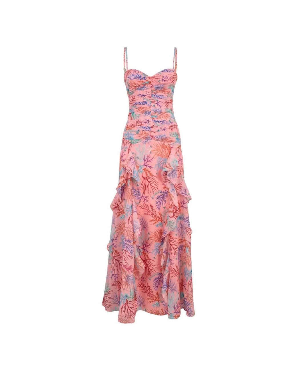 PATBO Pink Ruffled Seaweed Gown Dress