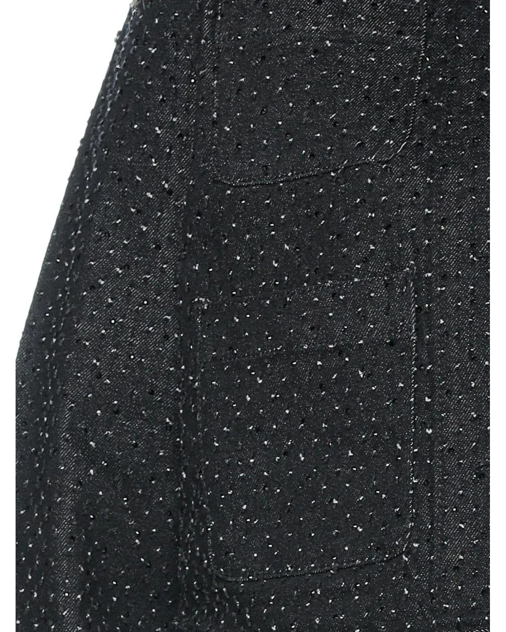 ARMANI EXCHANGE Black Rhinestone-Embellished Crop Jacket