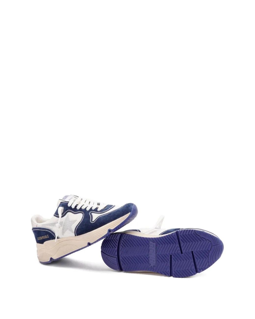 Golden Goose Deluxe Brand Blue Sporty Sneakers With Suede Detailing And Rubber Sole