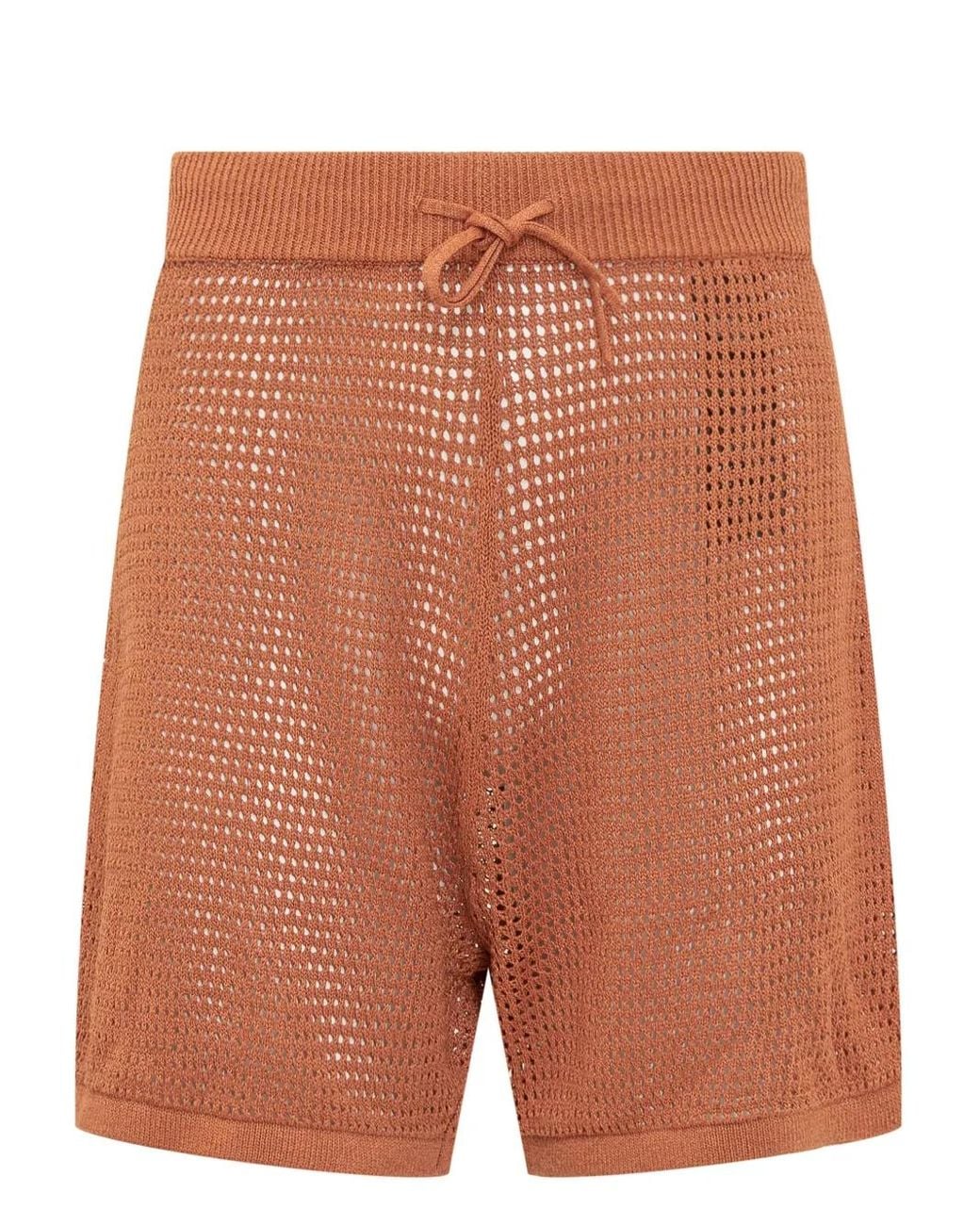 Nanushka Orange Short En Maille Ajourée for men