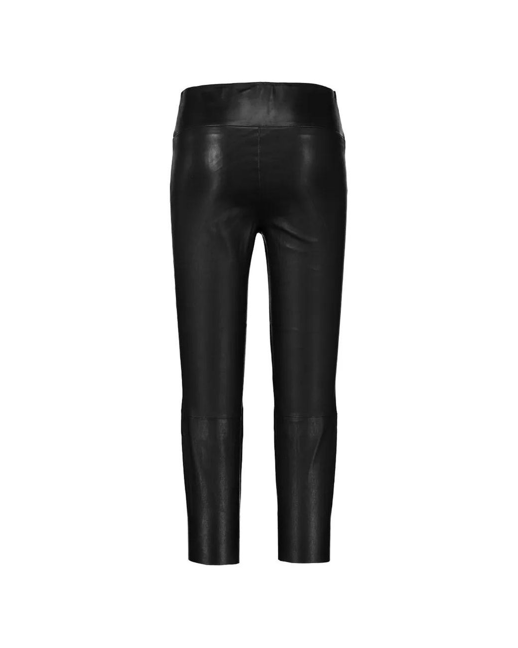 SPRWMN Black Leather Cropped Legging