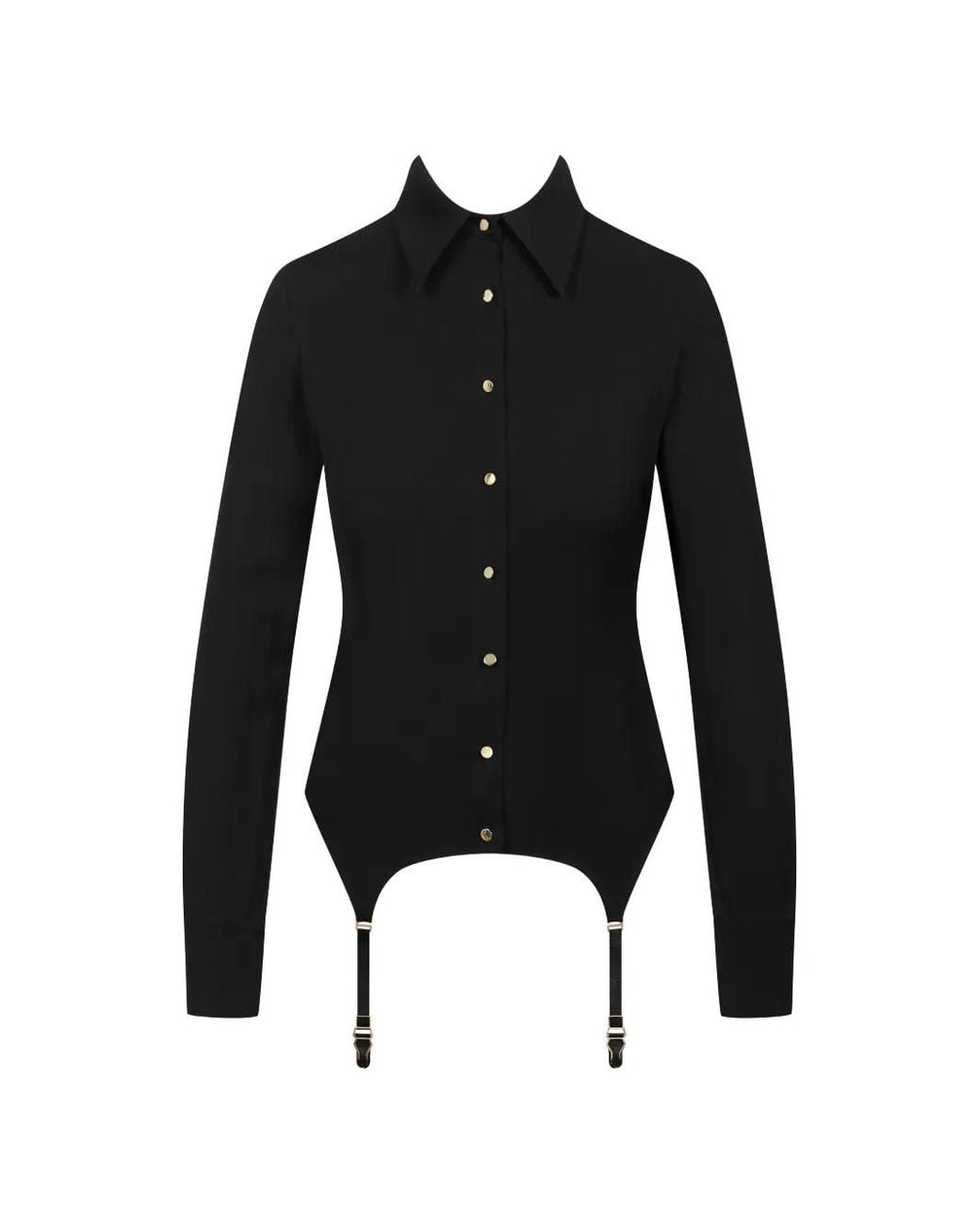 Maison Close Black Chemise À Porte-Jarretelle Et Dentelle