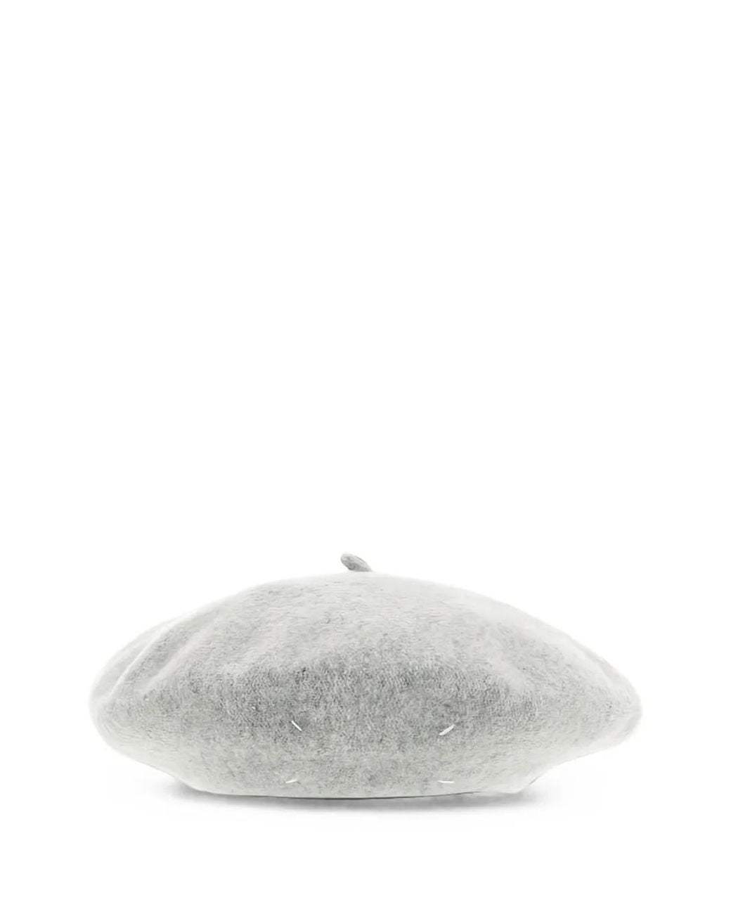 Maison Margiela White Four-Stitch Wool Beret for men