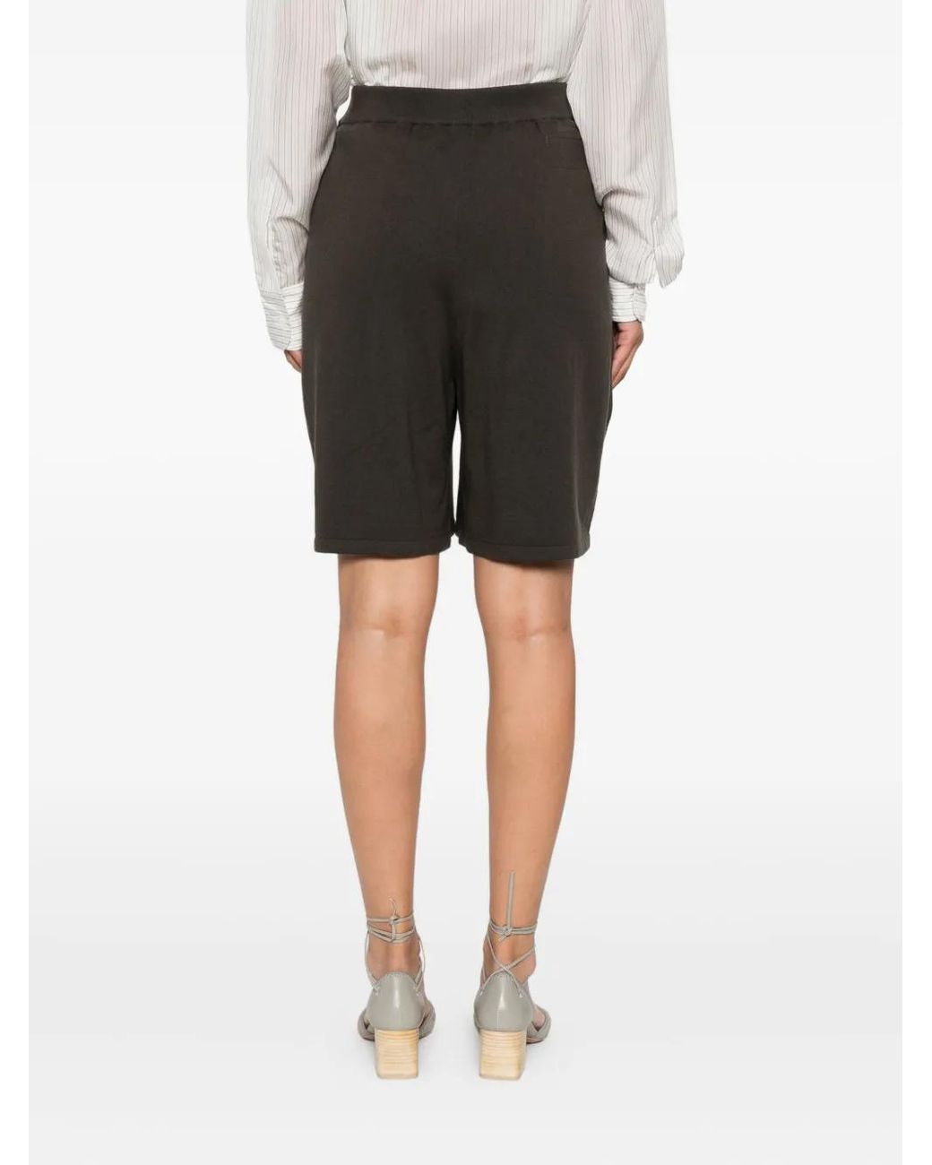 Frenckenberger Gray Elastic-Waistband Pocket Shorts