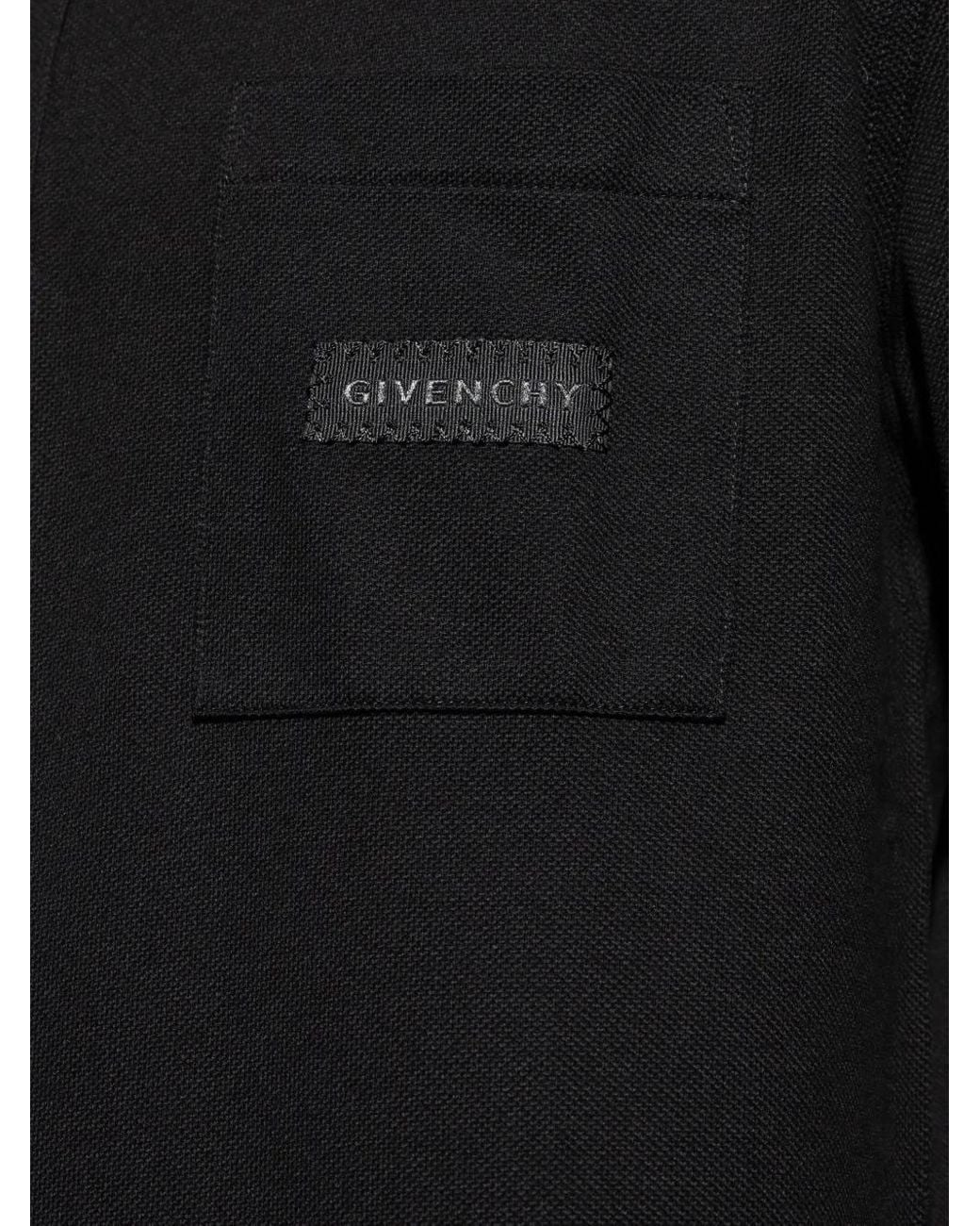 Polo De Algodón Con Parche Givenchy de hombre de color Black
