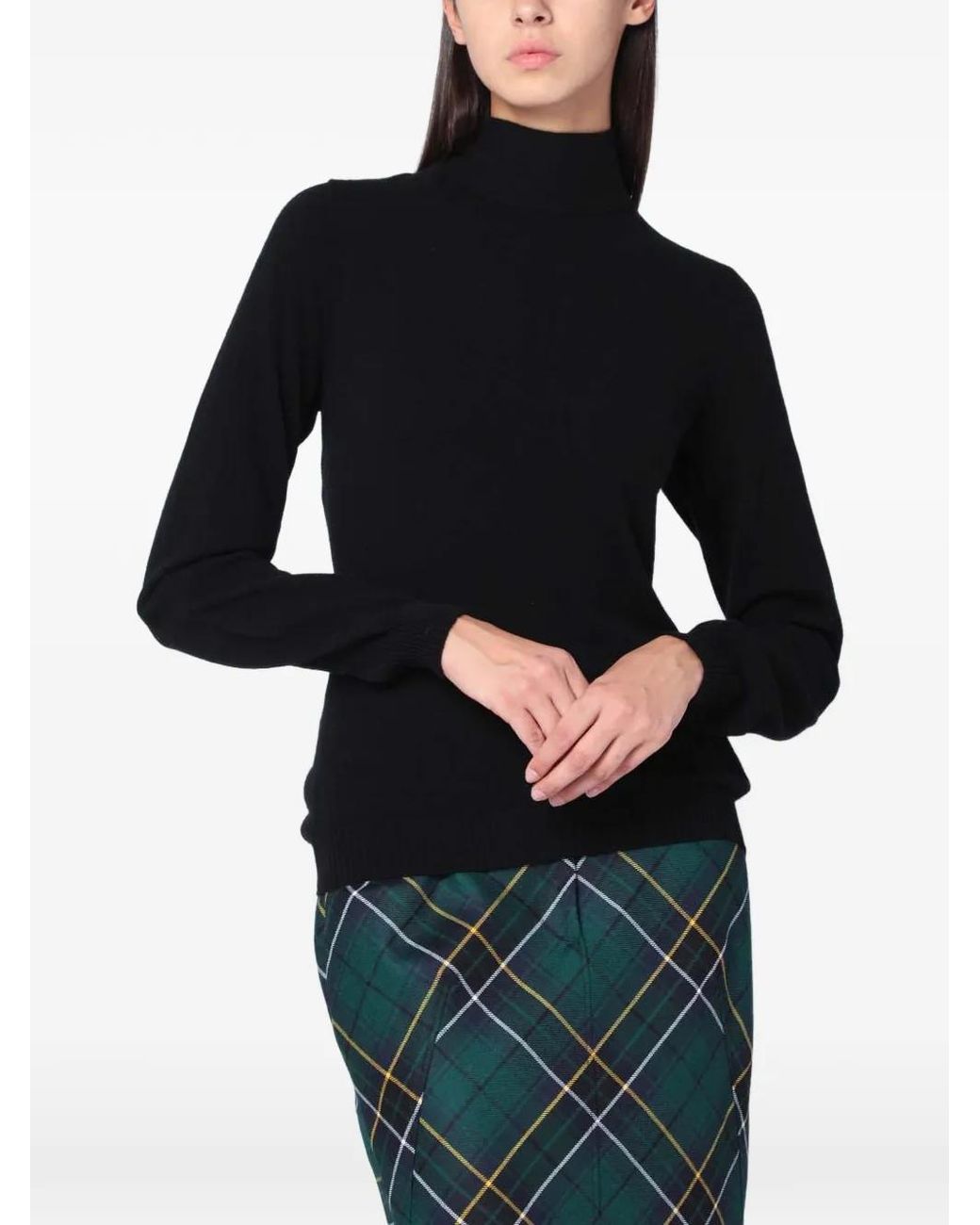 Moschino Blue Tie-Back Roll-Neck Sweater