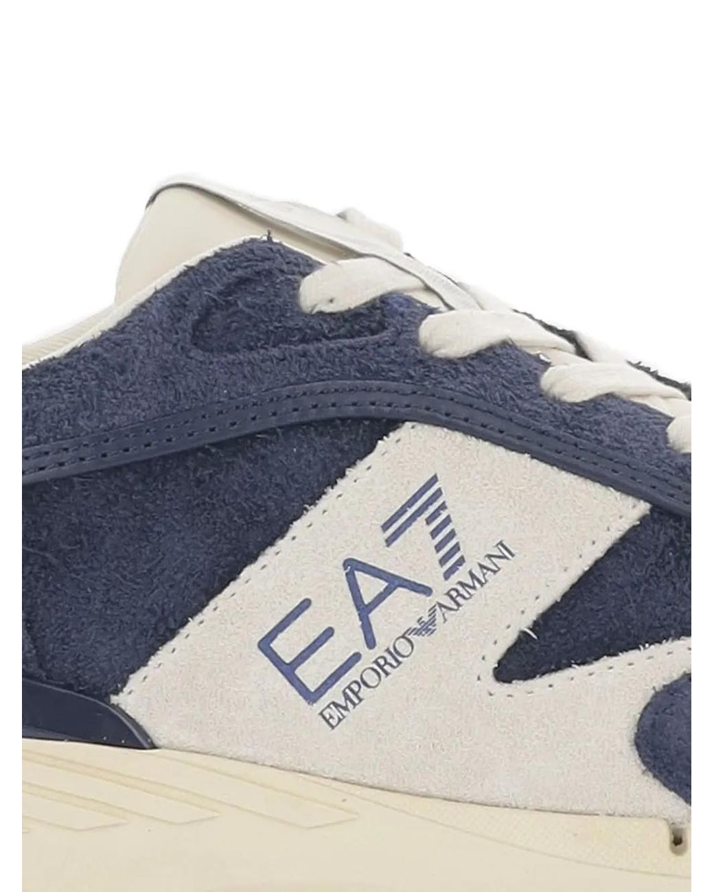 EA7 Blue Suede Sneakers Leather