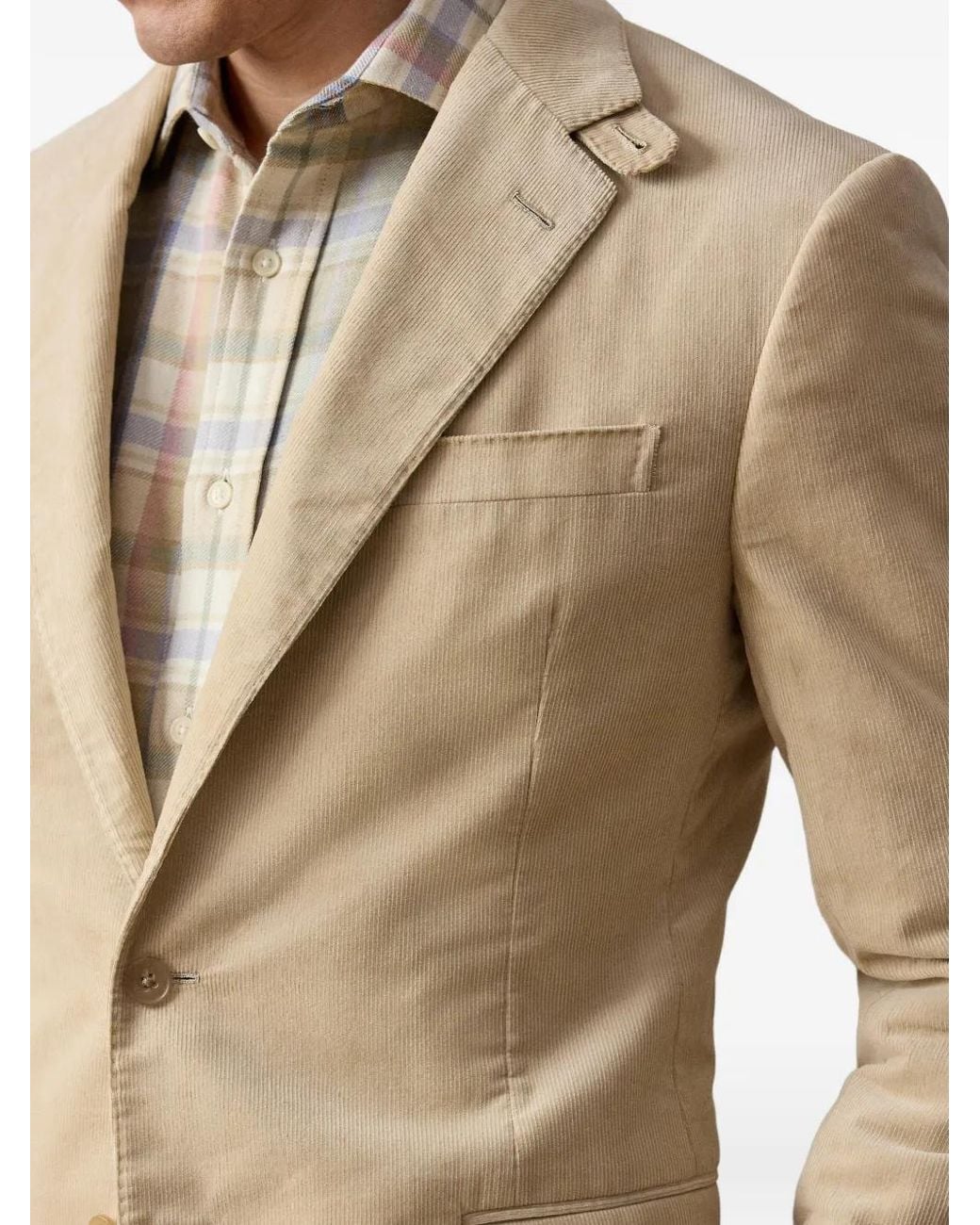 Ralph Lauren Natural Kent Corduroy Two-Button Suit Jacket for men
