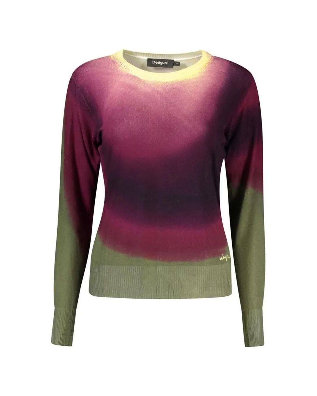 Desigual Purple Gradient-Effect Fine-Knit Sweater