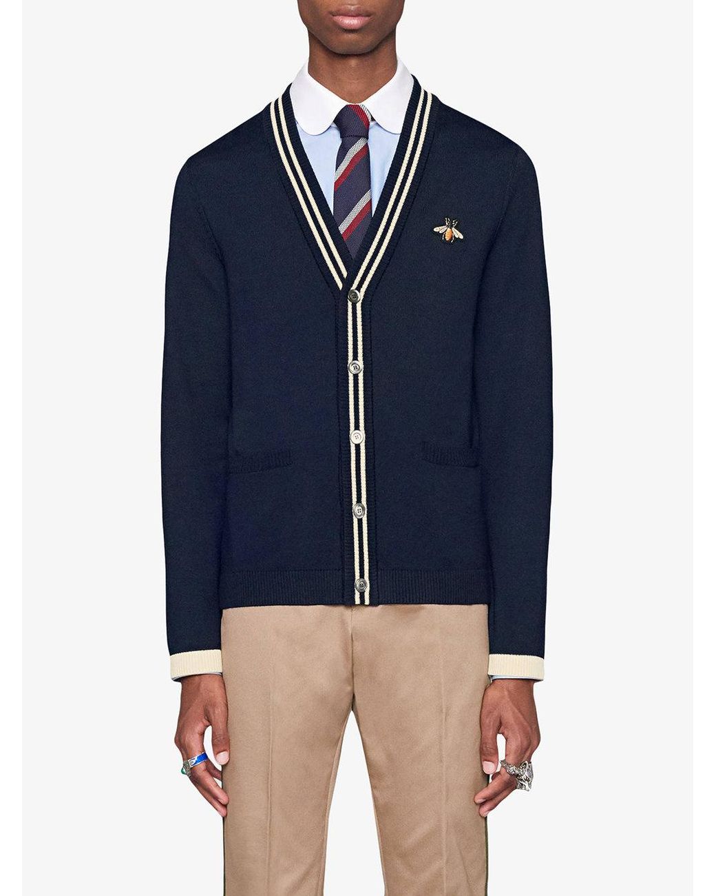 gucci-Blue-Cardigan-Wool-Knit- gucci-Blue-Cardigan-Wool-Knit-