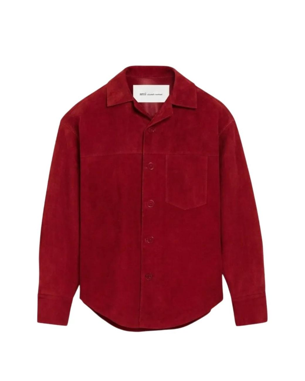 AMI Red Suede Shirt Jacket