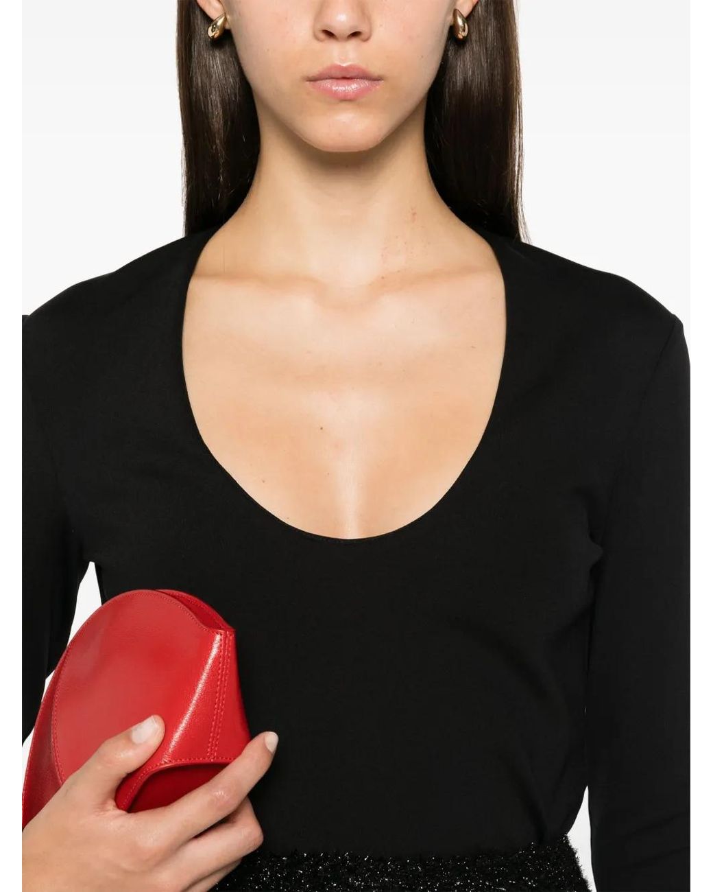 Philosophy Di Lorenzo Serafini Black Scuba-Jersey Top