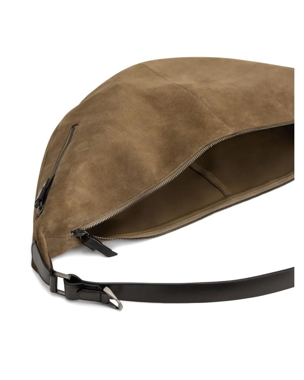 Lemaire Metallic Suede Leather Zip Shoulder Bag