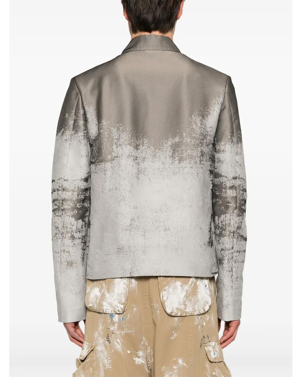 DIESEL Gray J-Pylon Abstract-Pattern Jacket for men