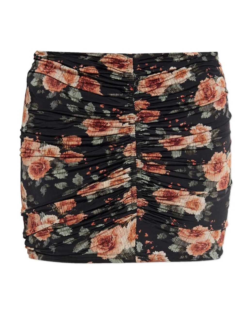 IRO Black Ruched Floral Skirt