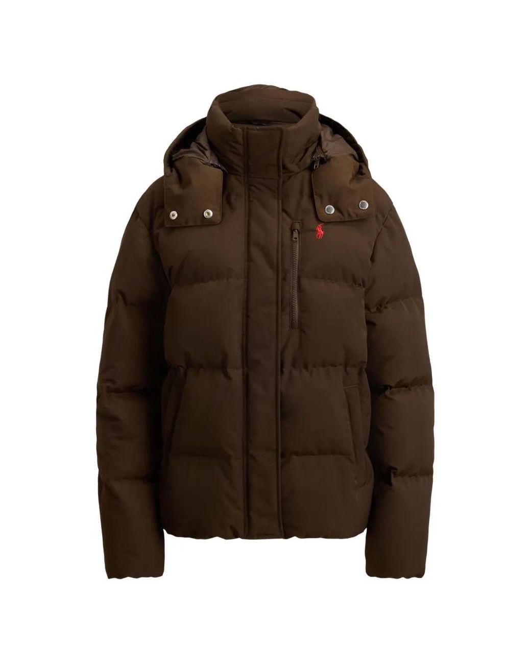 Polo Ralph Lauren Brown Logo-Embroidered Padded Jacket