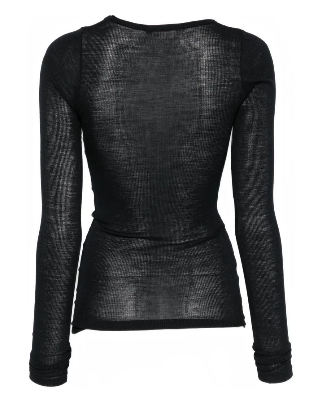 Auralee Black Ribbed Top