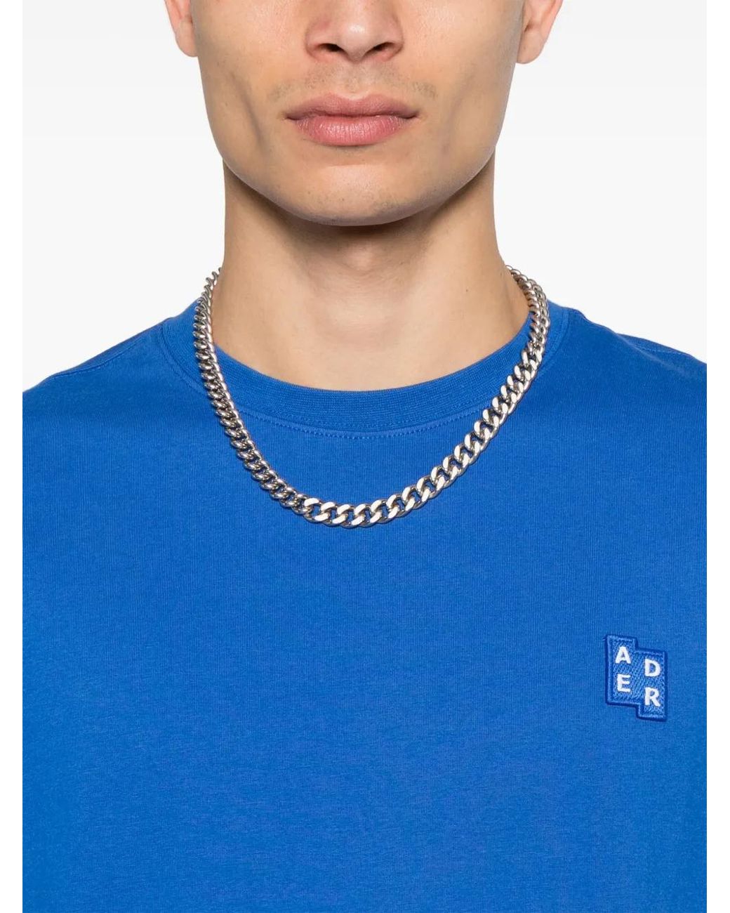 Adererror Blue Logo-Patch T-Shirt for men