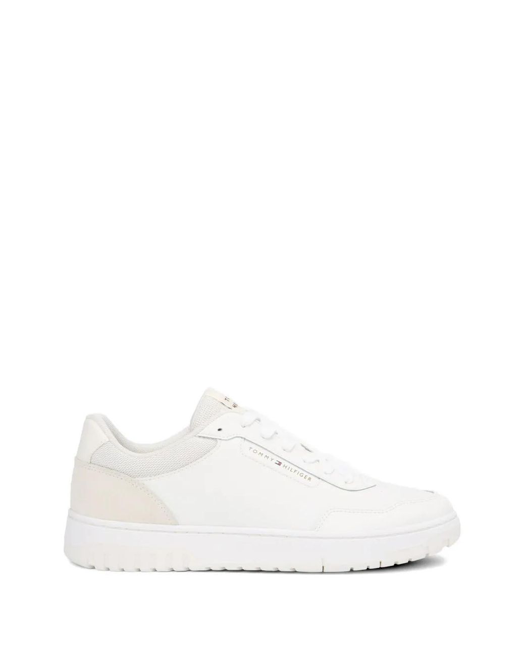Tommy Hilfiger White Panelled Lace-Up Sneakers for men