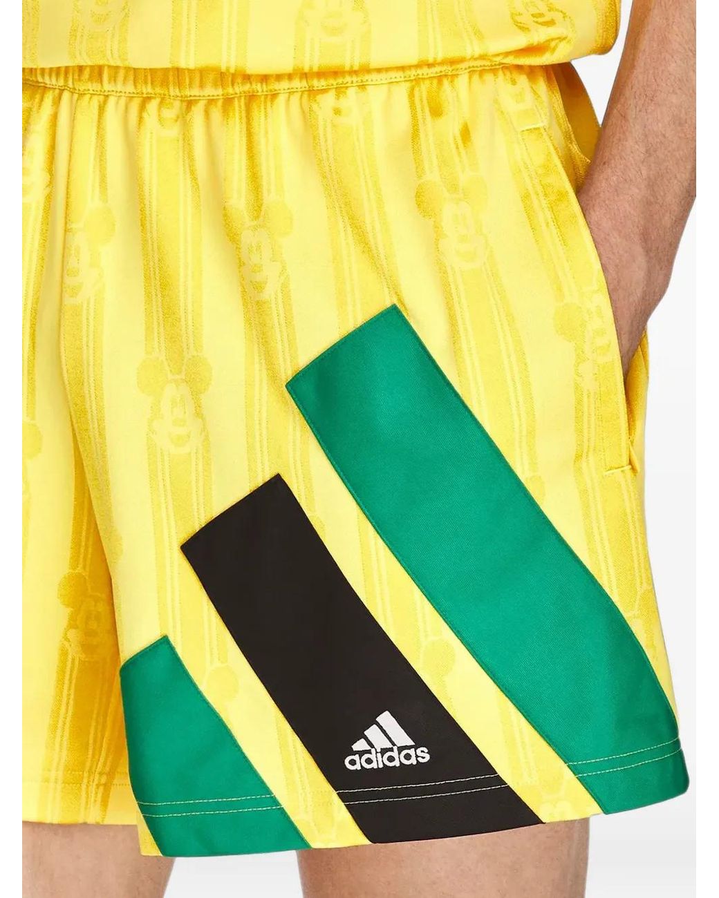 Adidas Yellow X Brain Dead X Disney Soccer Shorts for men