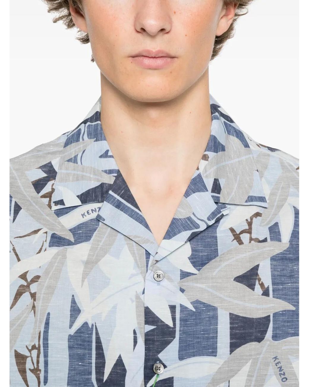 KENZO Chiku-Rin Camo Overhemd in het Blue voor heren