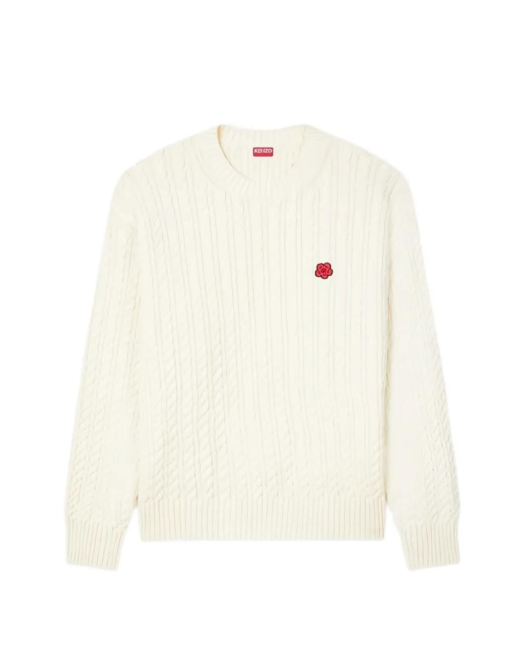 KENZO White Boke Flower Cable-Knit Sweater for men