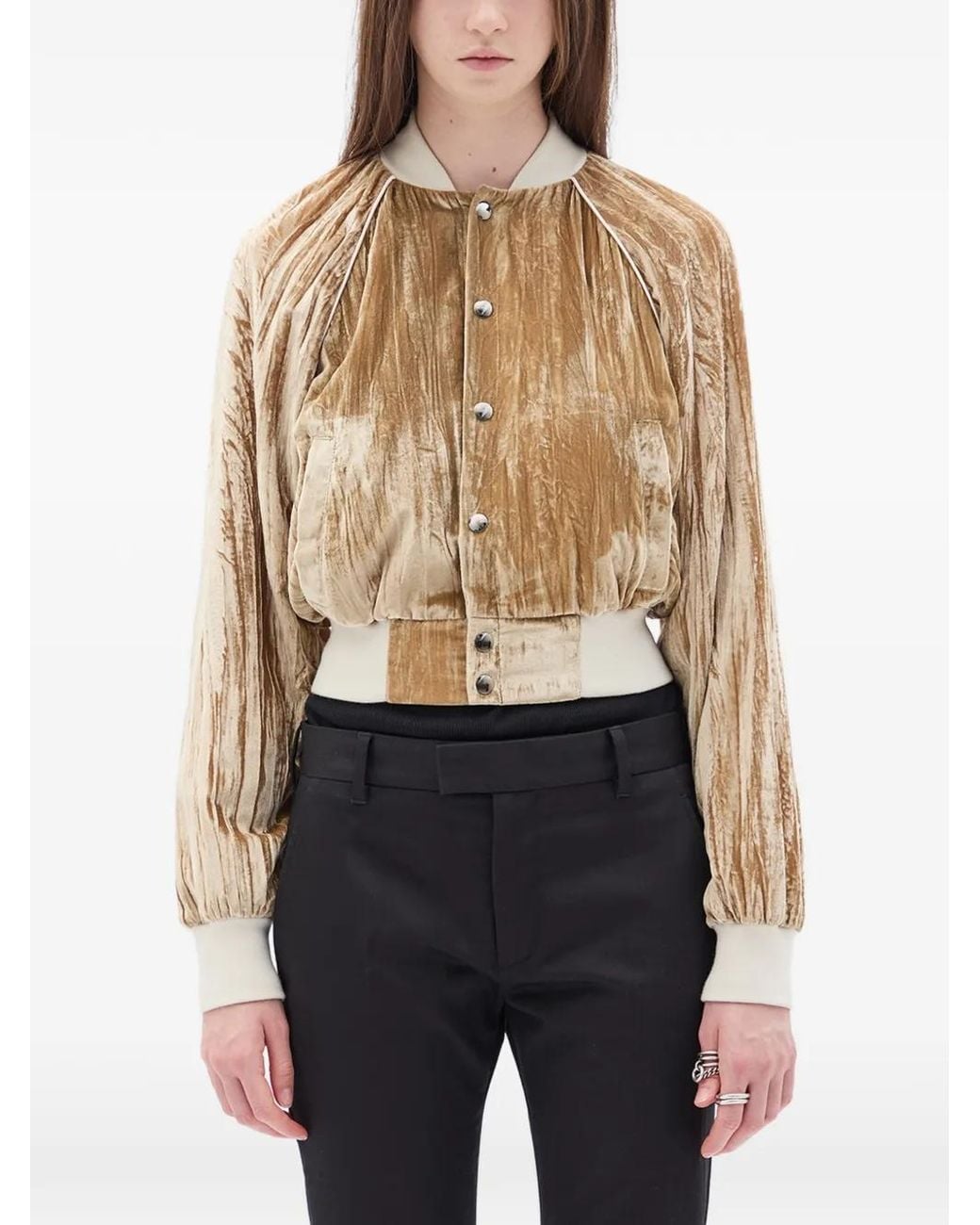 Ann Demeulemeester Blue Arya Froissé Velvet Bombe Jacket