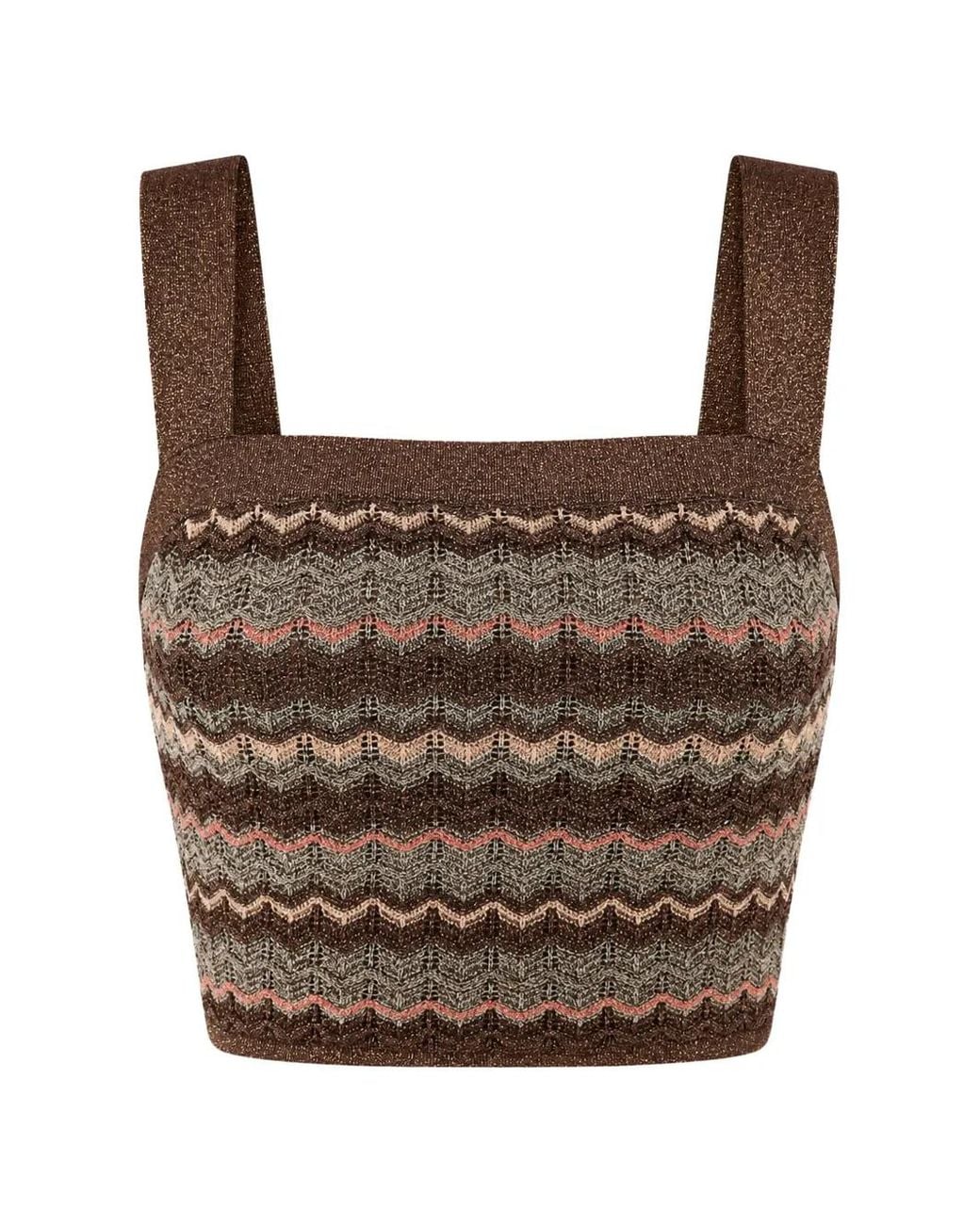 MARCIANO BY GUESS Brown Square-Neck Top