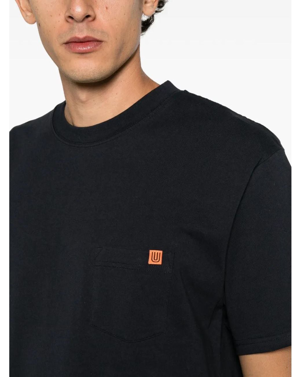 Universal Overall Black Logo-Patch T-Shirt for men