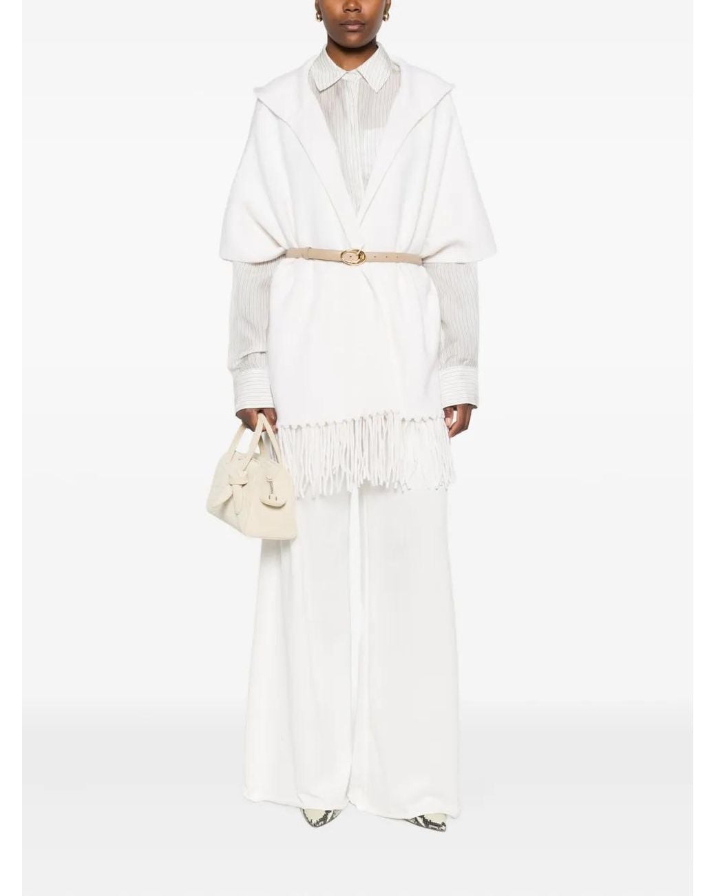Philo-Sofie Cashmere White Fringed Jacket
