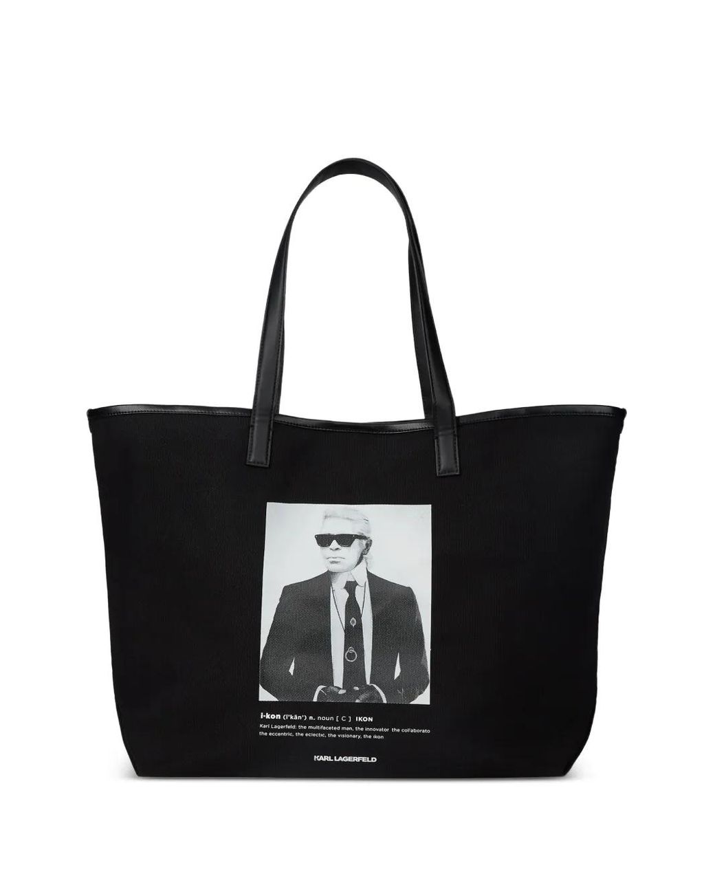 Karl Lagerfeld Black Karl Photo-Print Tote Bag