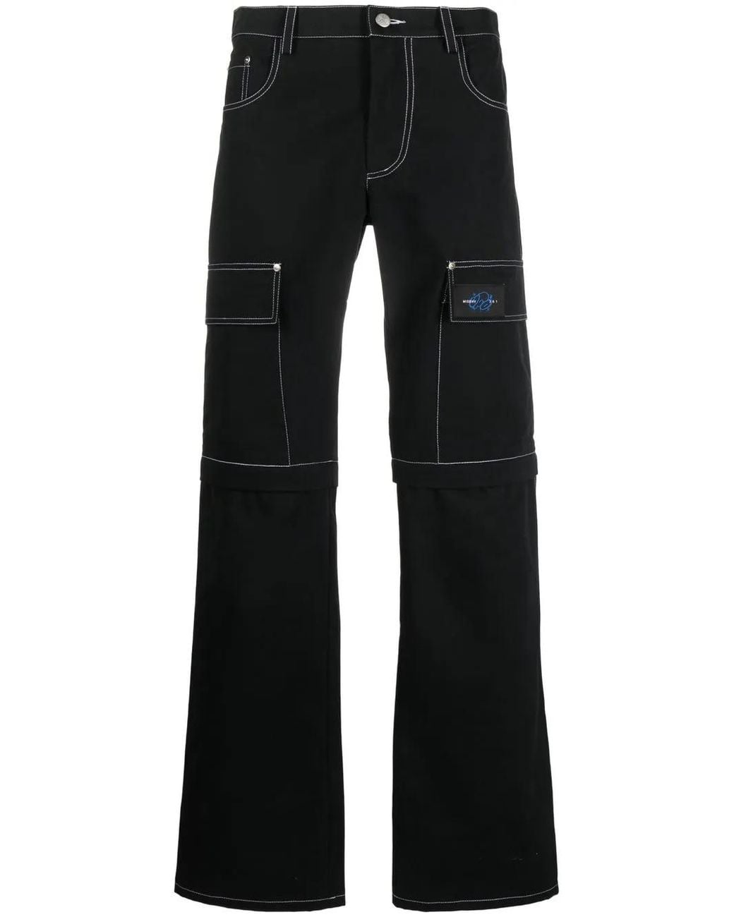 M I S B H V Black X Ufo361 Straight-Leg Cargo Trousers for men
