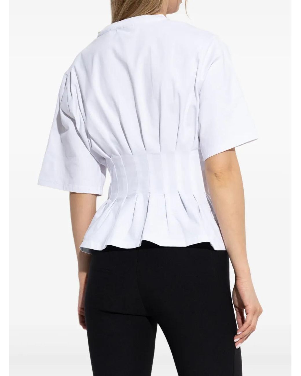 T-Shirt Inez Plissettata di Gestuz in White