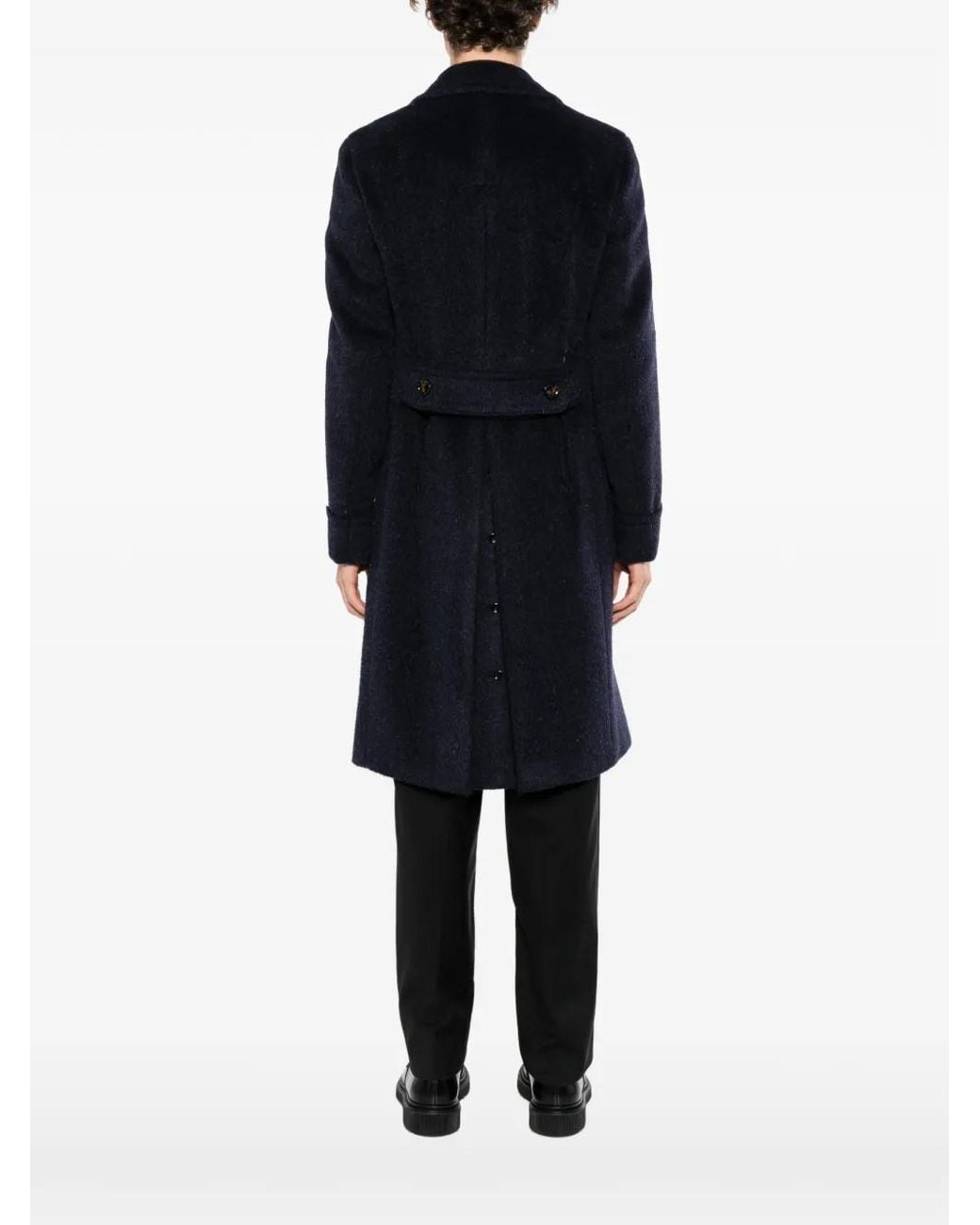 Lardini Black Double-Breasted Coat for men
