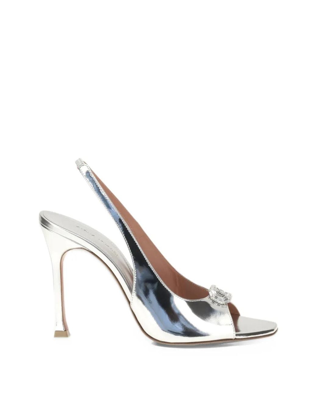 AMINA MUADDI White Mini Camelia Crystal-Embellished Sandals