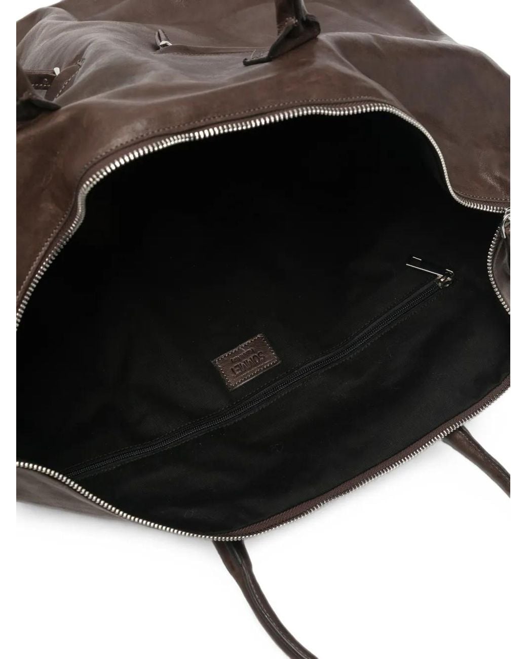 SOMMET Black Santiago Washed-Leather Holdall