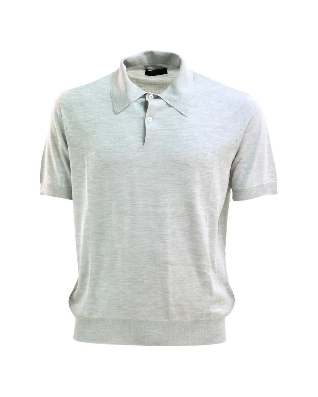 Prada Gray Silk Polo Shirt for men