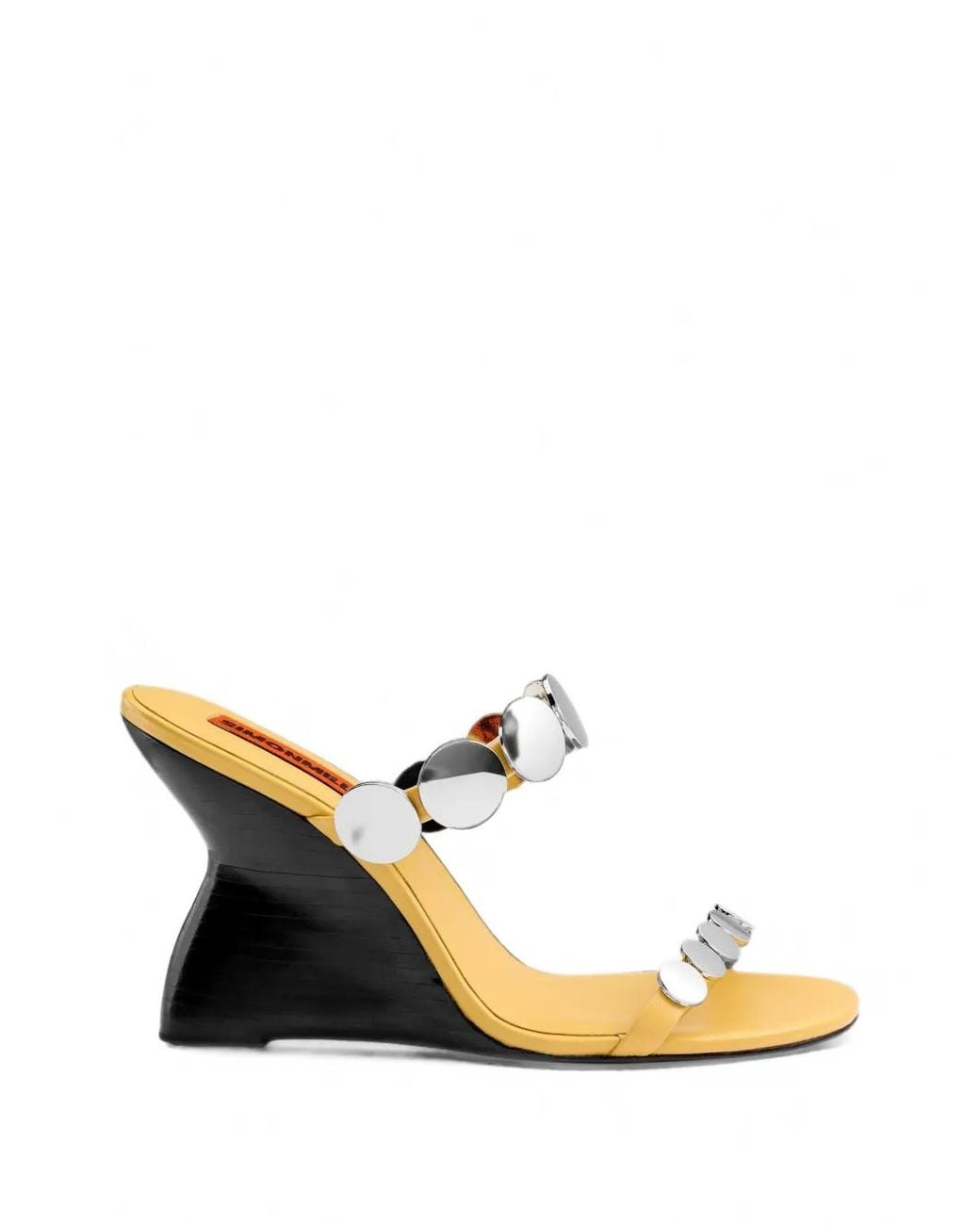 Simon Miller White Disco Coin-Embellished Wedge Sandals