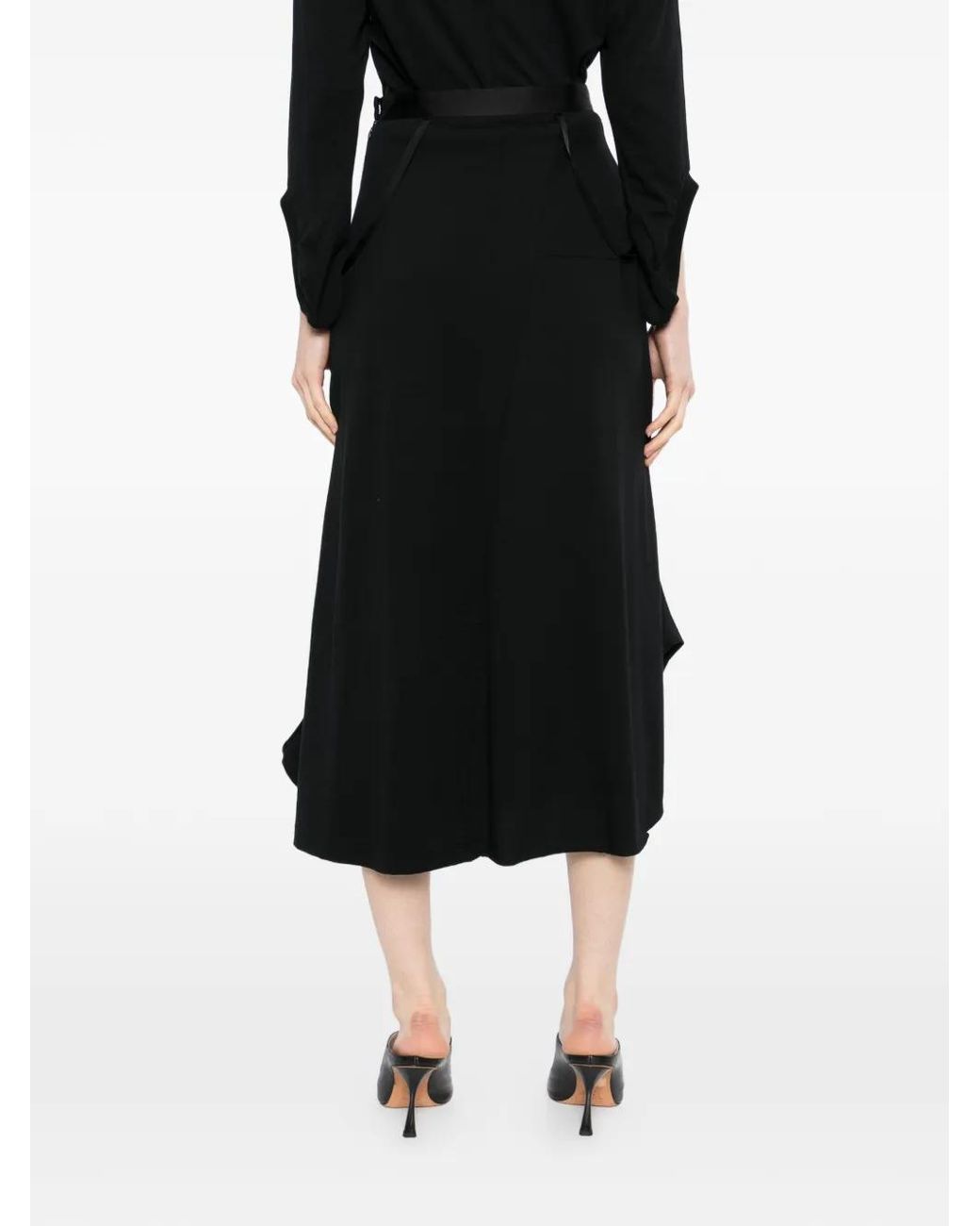 Undercover Black Strap Asymmetric Skirt