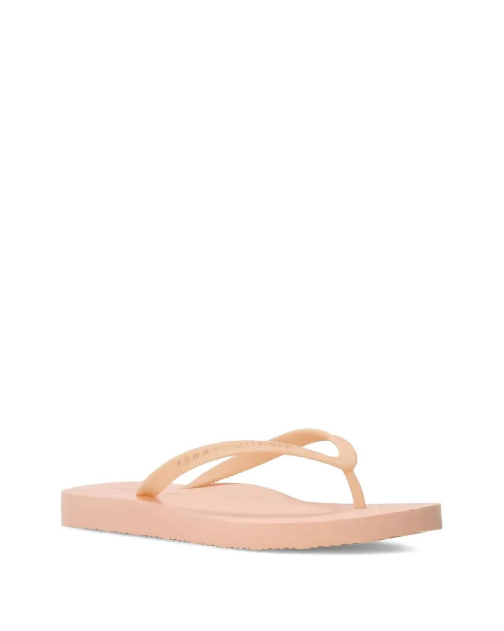 Tommy Hilfiger Pink Logo-Embossed Strap Flip-Flops