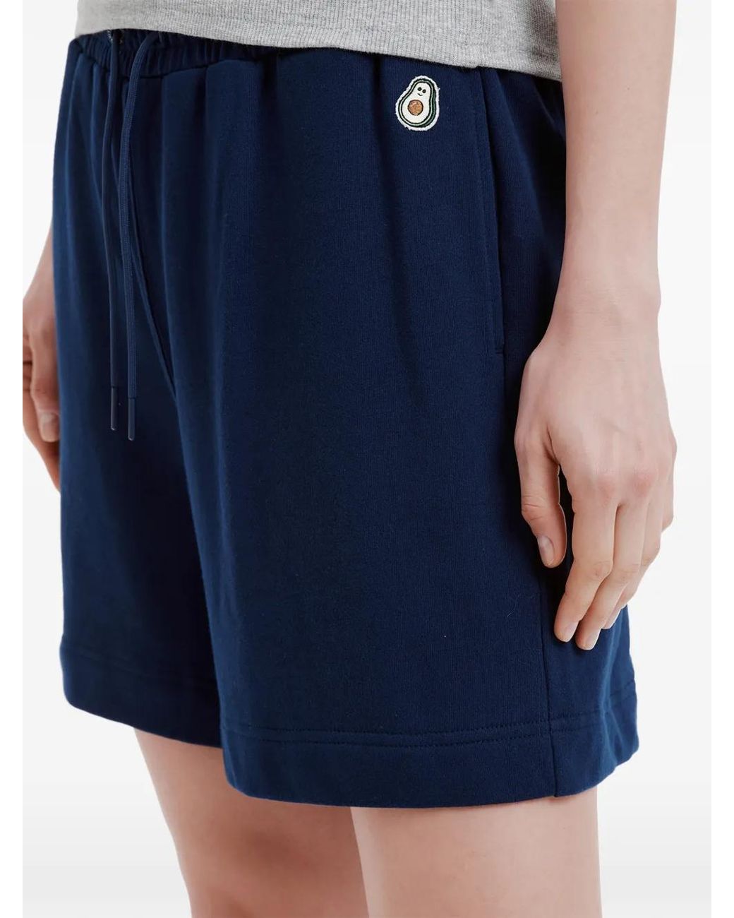 Chocoolate Blue Drawstring Embroidered Shorts