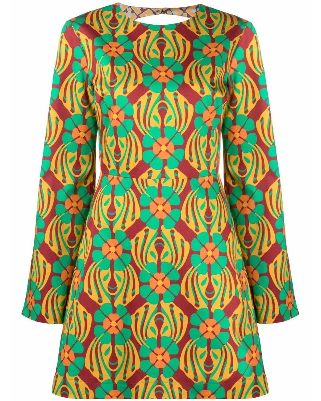 LaDoubleJ Red Spock Floral-Print Minidress