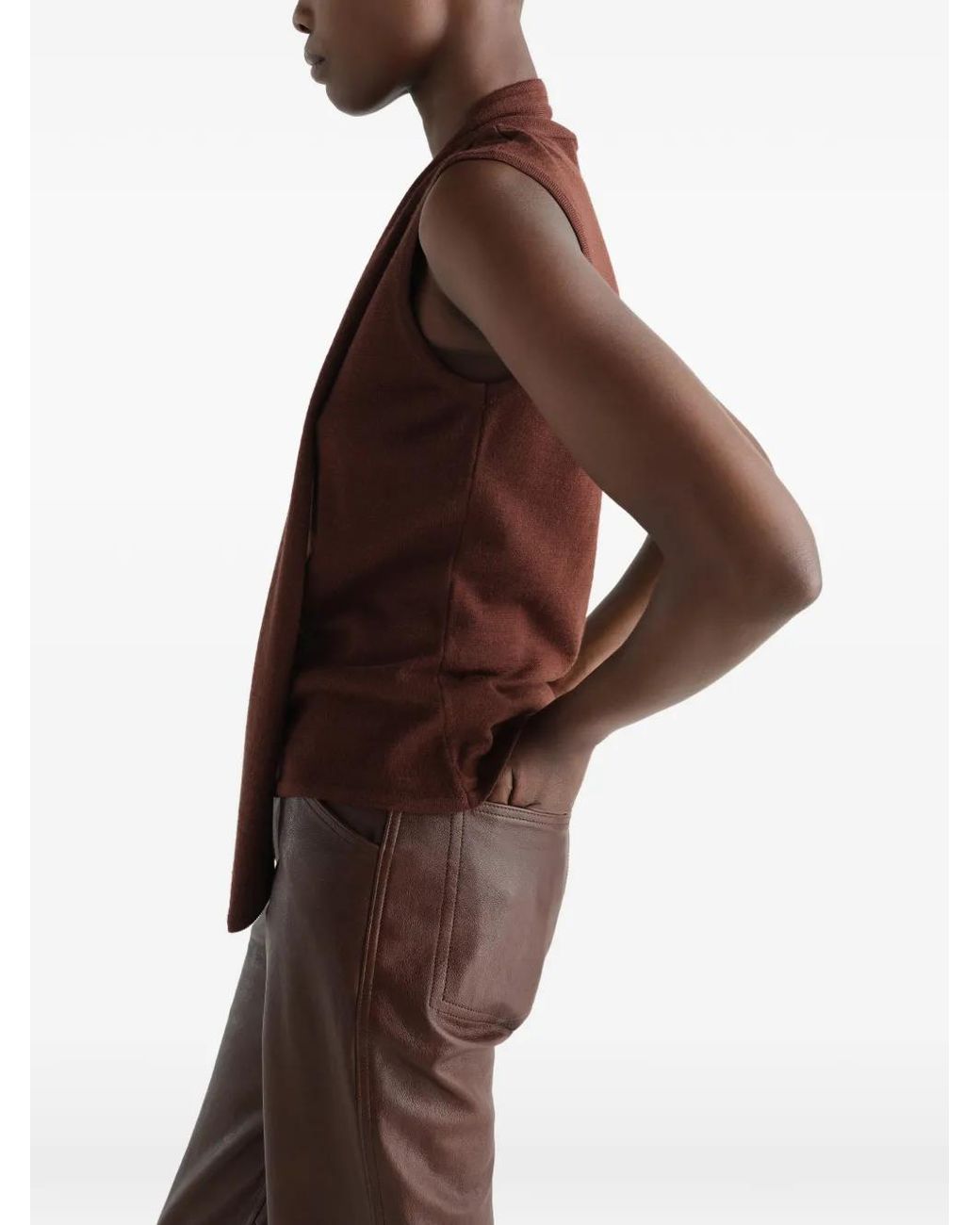 Lemaire Brown Sleeveless Top