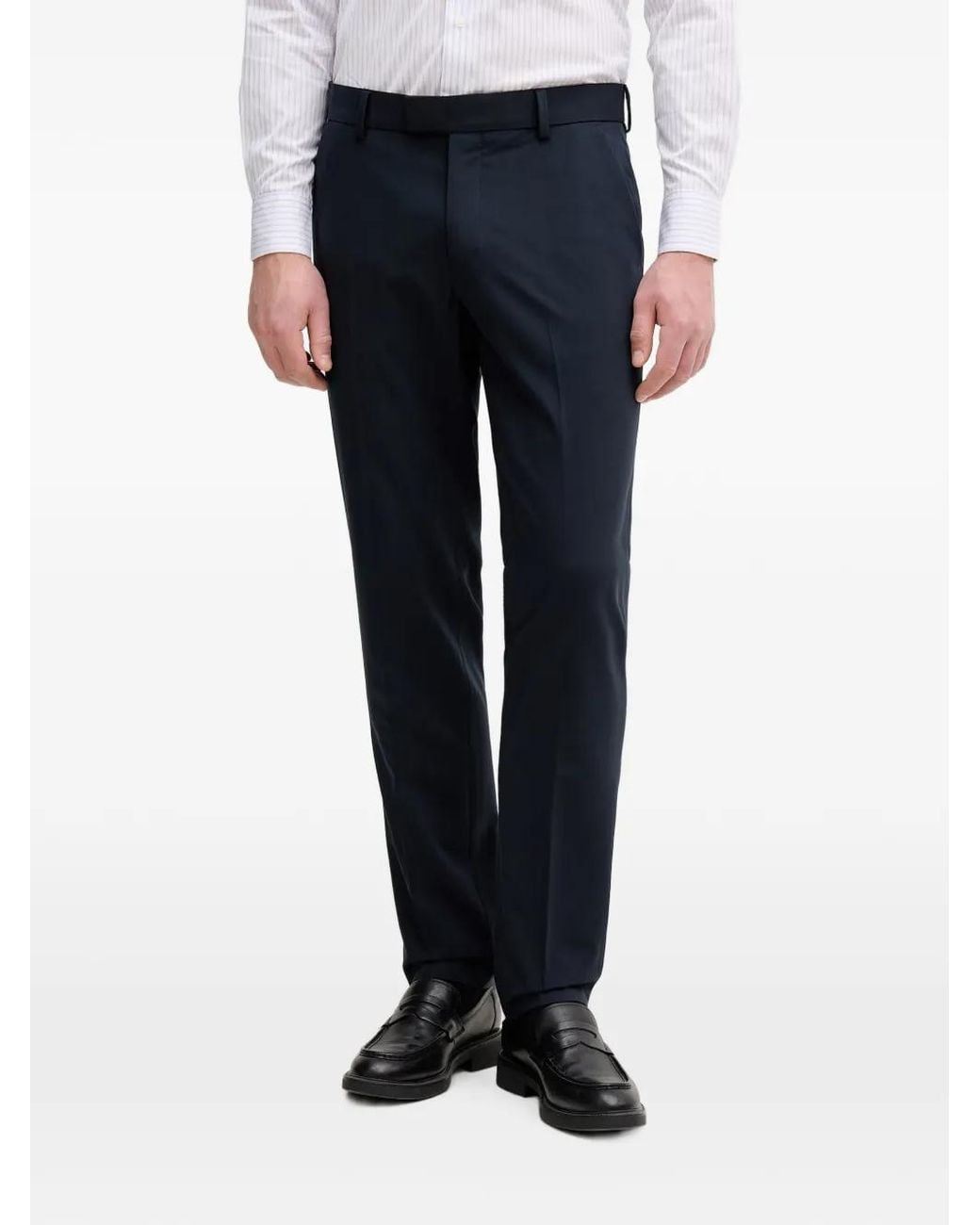 Sisley Blue Pressed-Crease Tailored Trousers for men