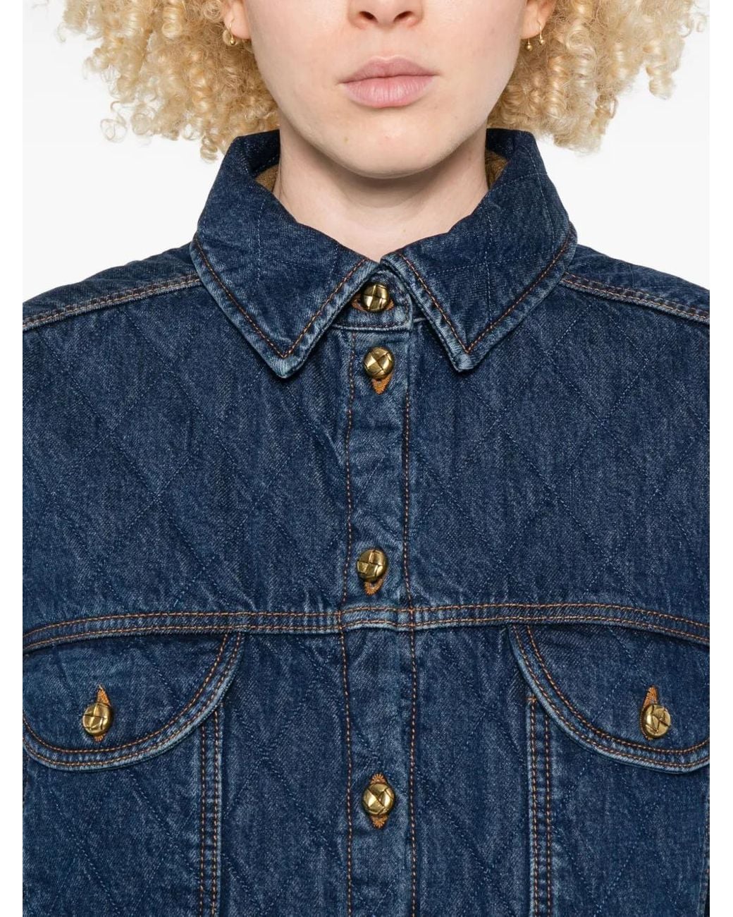 Blazé Milano Blue Quilted Denim Shirt
